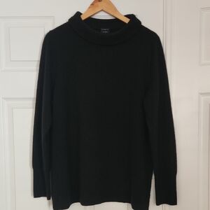 Talbots Pure Cashmere Sweater In Black, Cowl Neck Size XL